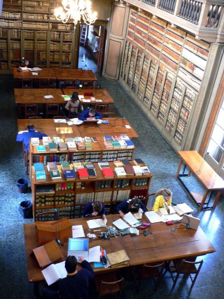 La sala studio della biblioteca Queriniana